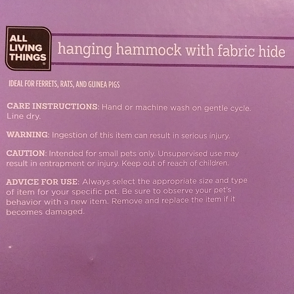 All Living Things NWT Hanging Hammock w/ Fabric Hide - Picture 3 of 4